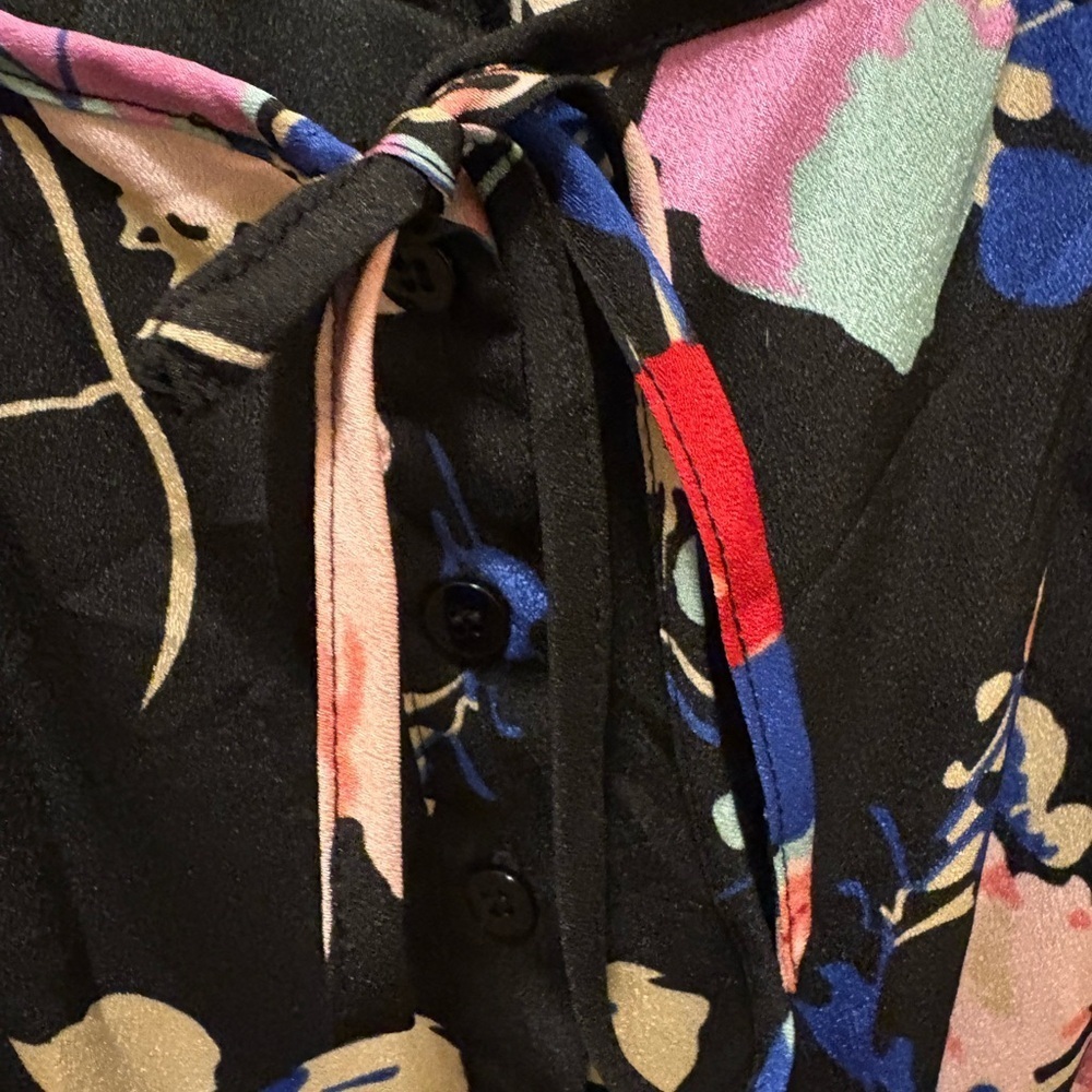 Yumi Kim Floral Black Tie Waist Romper w/ Pockets Sz S - Picture 5 of 16